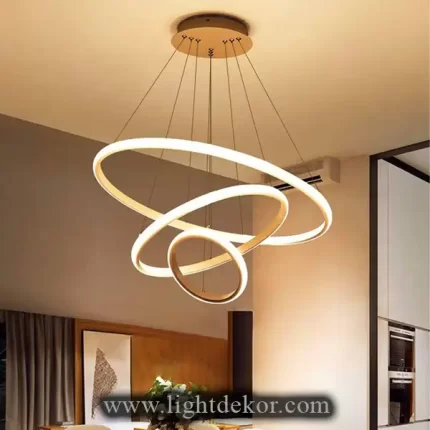 لوستر مدرن دایره 3 حلقه لایت دکور