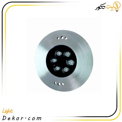 چراغ-استخری-توکار-18-وات-گرد-استیل-ضد-اسید-لنزی-لدمان
