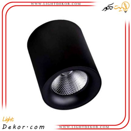 چراغ-هالوژنی-سقفی-روکار-LED-استوانه_ای-فلزی-پرنور-مدرن-لوکس-نمایشگاهی-بدنه-مشکی-ضد-آب-۳۰-وات-FEC-کد-530