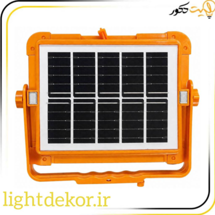 پروژکتور خورشیدی چراغ‌دار IP66 با نور LED پرقدرت، مناسب فضای باز، کمپینگ، باغ، ویلا و حیاط