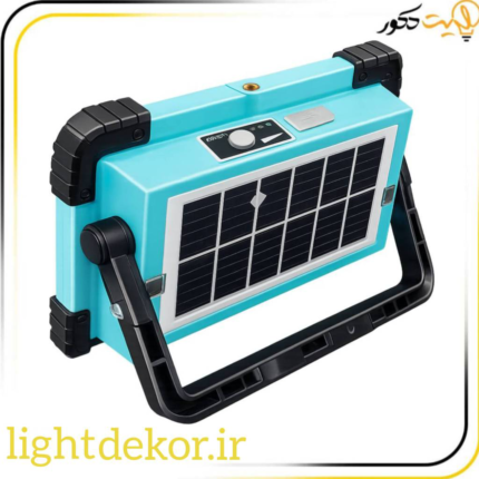 پروژکتور اضطراری شارژی LED خورشیدی با قابلیت پاوربانک و پایه نگهدارنده