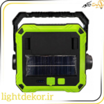 پروژکتور خورشیدی چراغ‌دار شارژی LED با چراغ‌قوه جانبی و دسته حمل مناسب کمپینگ و روشنایی اضطراری