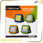 پروژکتور خورشیدی چراغ‌دار شارژی LED با چراغ‌قوه جانبی و دسته حمل مناسب کمپینگ و روشنایی اضطراری