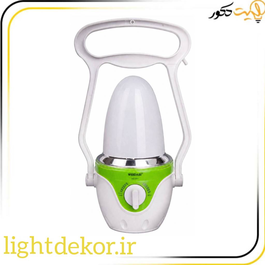 چراغ اضطراری شارژی 15 وات WEIDASI مدل WD-833 | چراغ کمپینگ LED