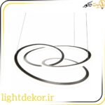 لوستر کلیپسی دو طرف نور مشکی و سفید قطر ۵۰ سانت