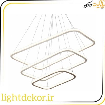 لوستر مستطیل دو طرف نور مدل مدرن با ریموت کنترل